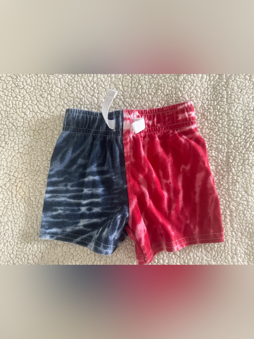 4th pf July Kids Red and Navy Tie-Dye Shorts